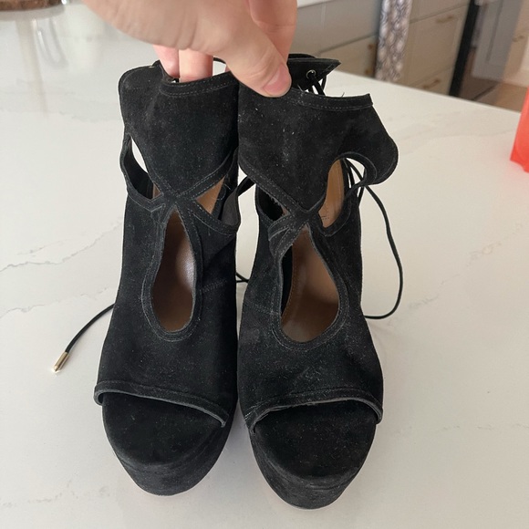 Aquazurra block heel tie up sandals - Picture 3 of 7